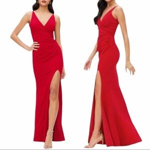 Dress the population Red Formal Dress XL side slit NWT